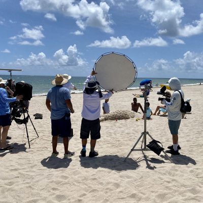 film set on the beach in Fort Lauderdale, Florida